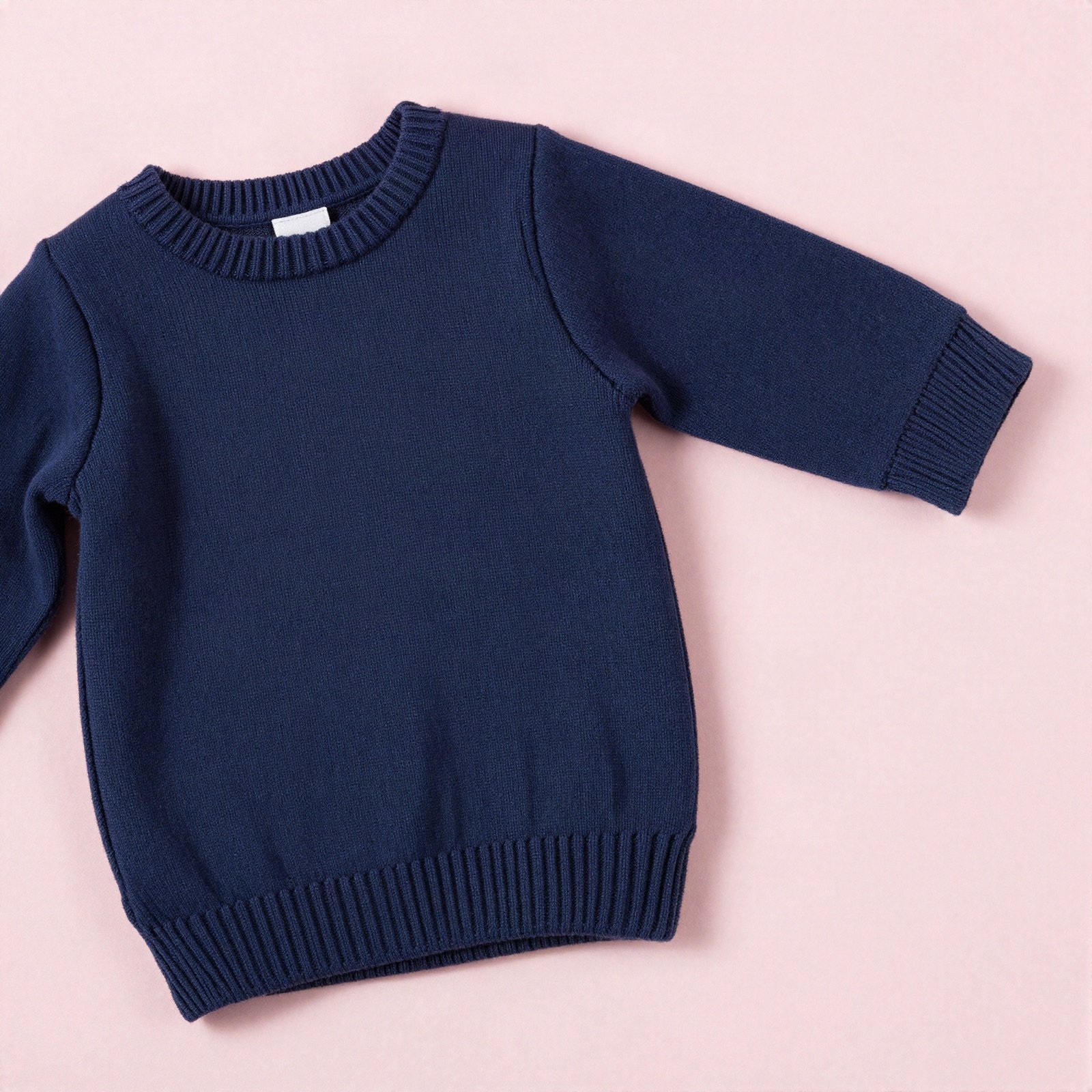 Navy knitted long-sleeve baby sweater