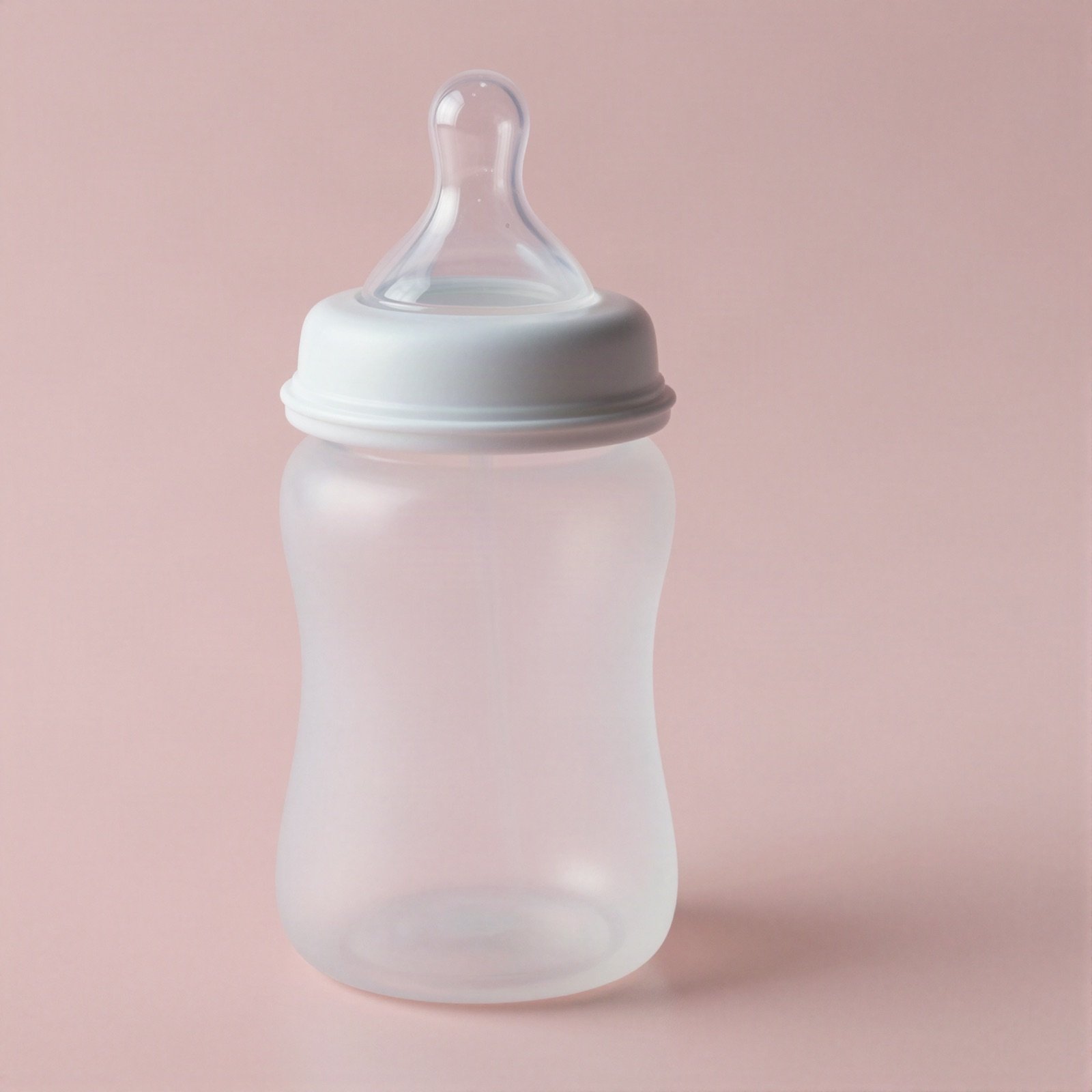 Frosted white baby feeding bottle