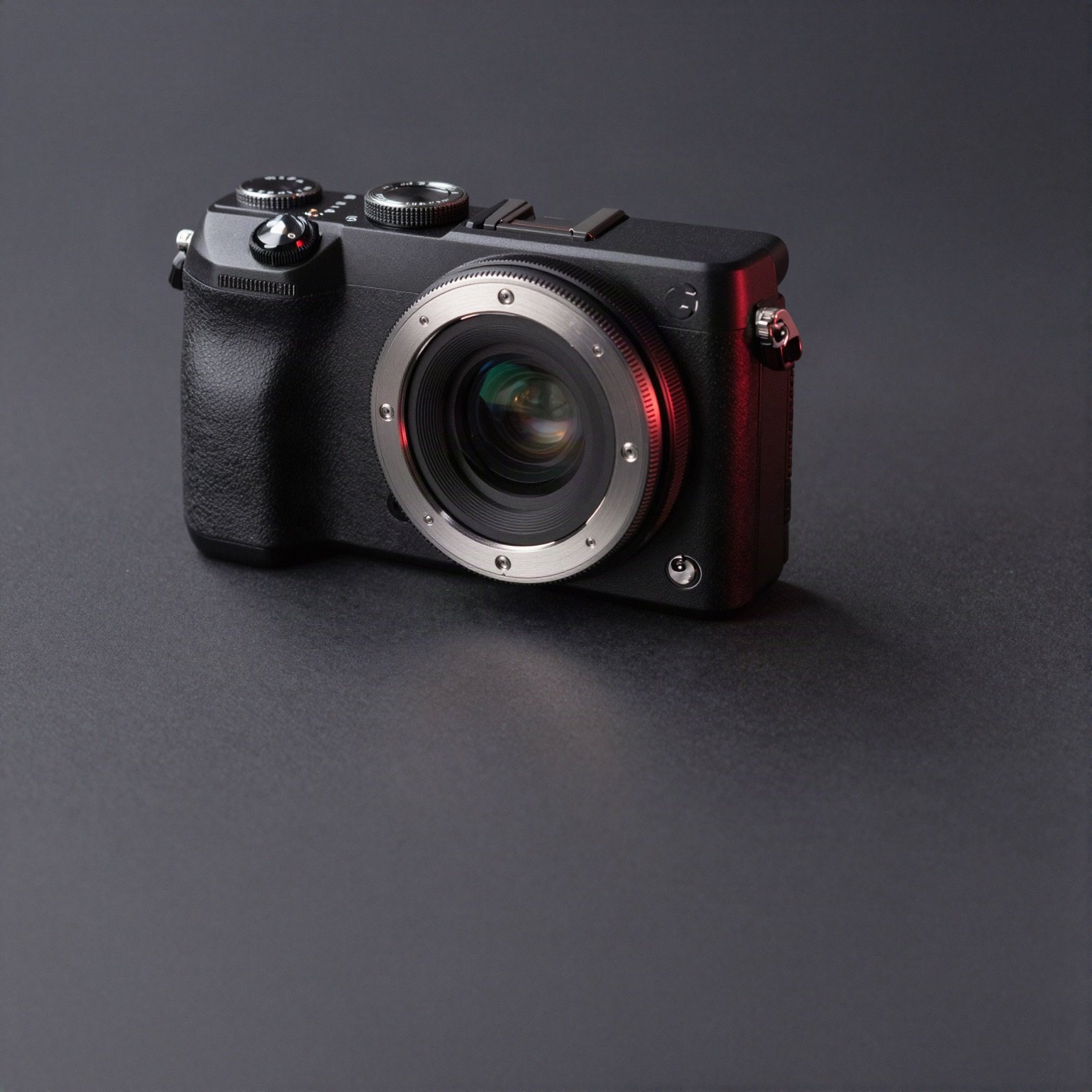 A black mirrorless camera body with an open lens mount