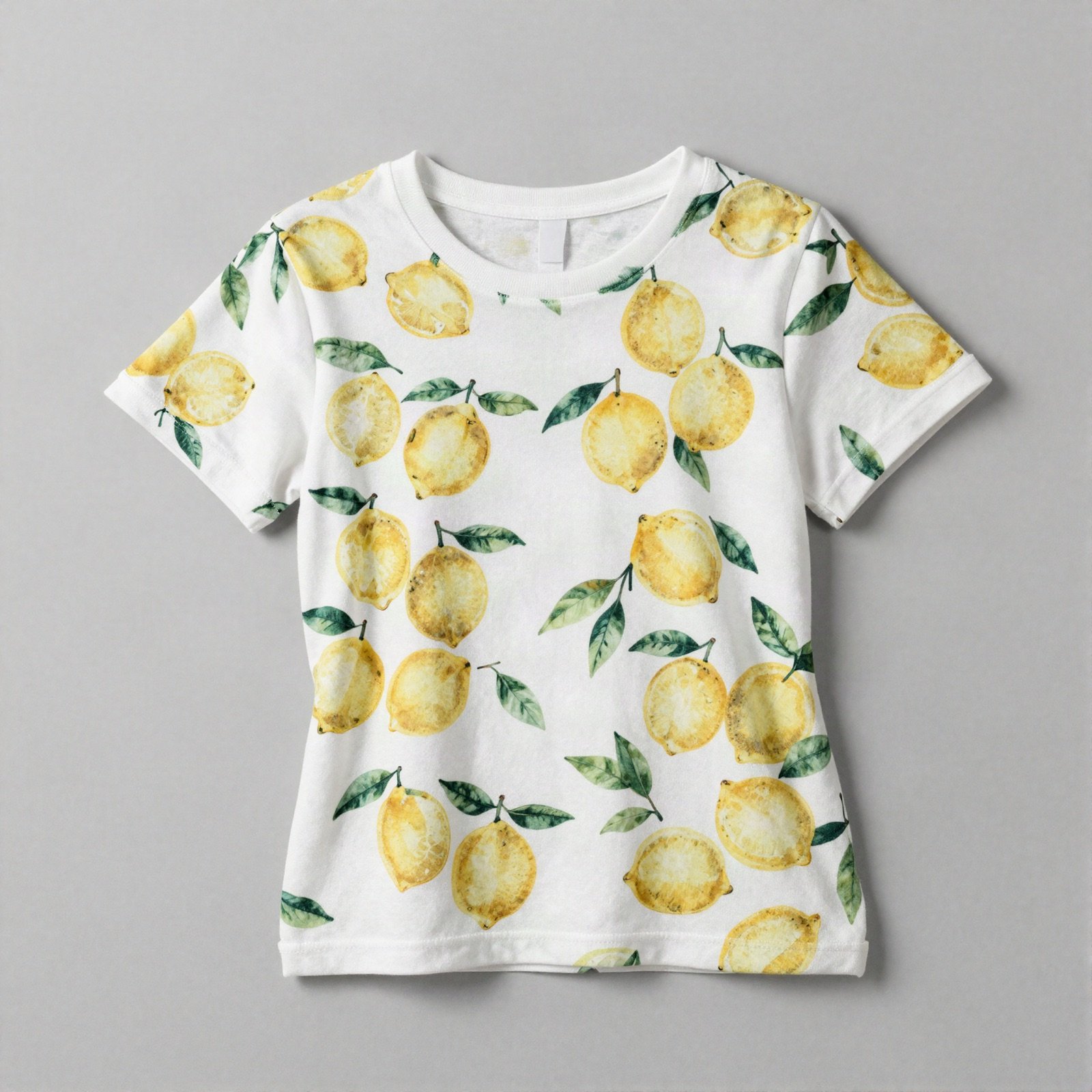 White t-shirt with a lemon print