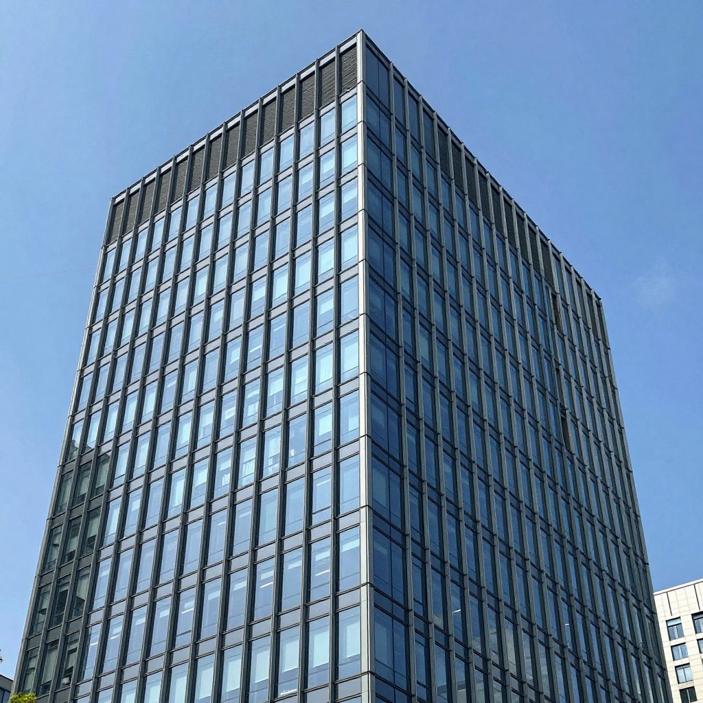 A modern glass and steel office building