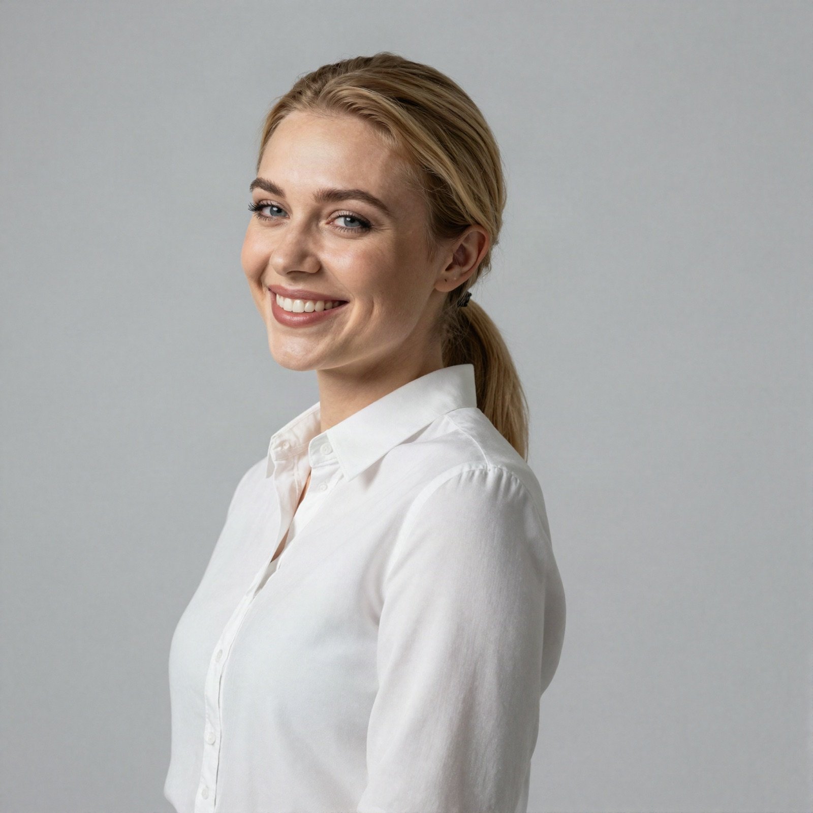 Portrait of a senior manager in a white blouse
