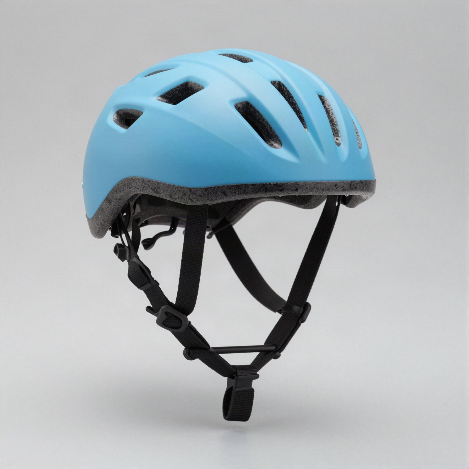 Sky blue ventilated bicycle helmet