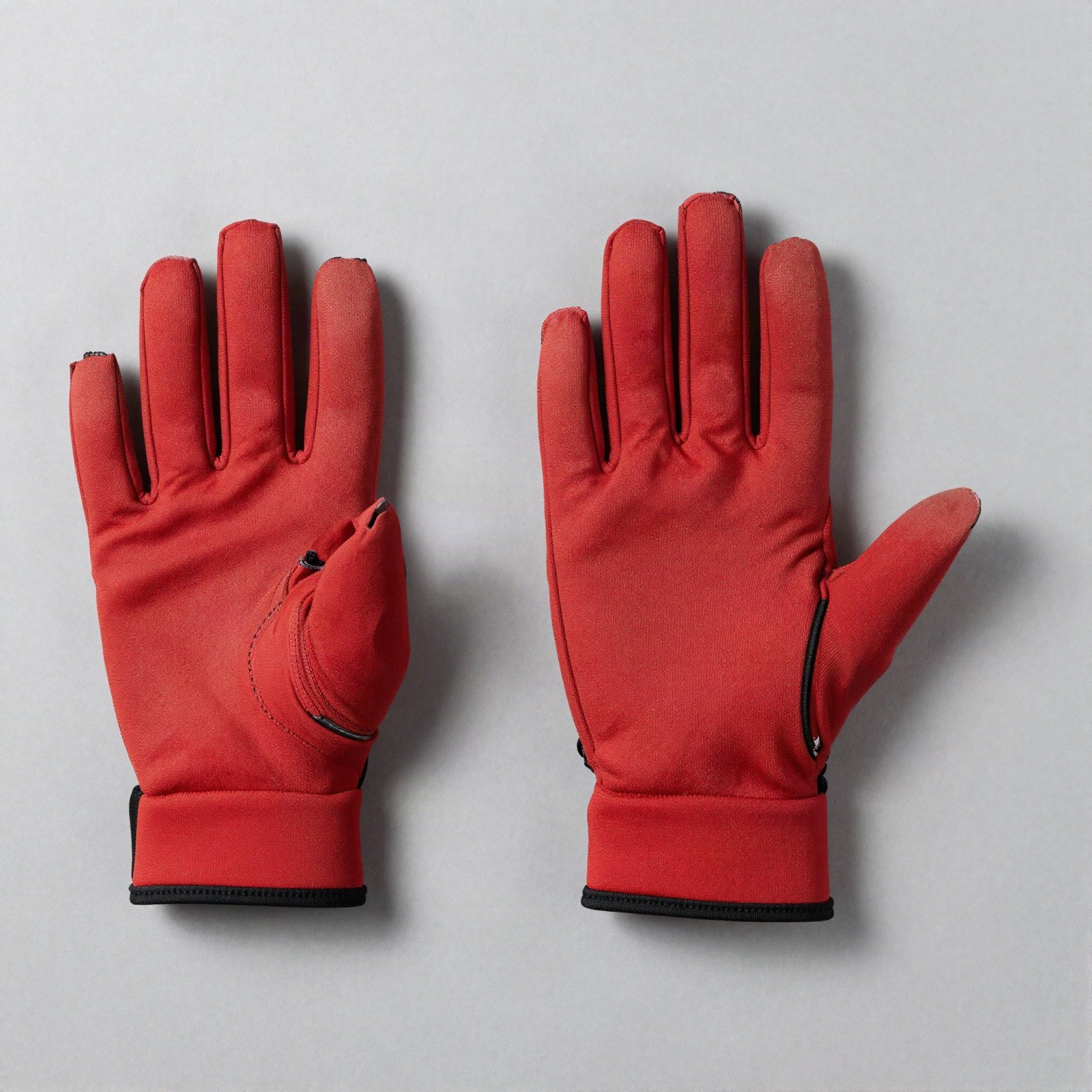 Pair of red cycling gloves