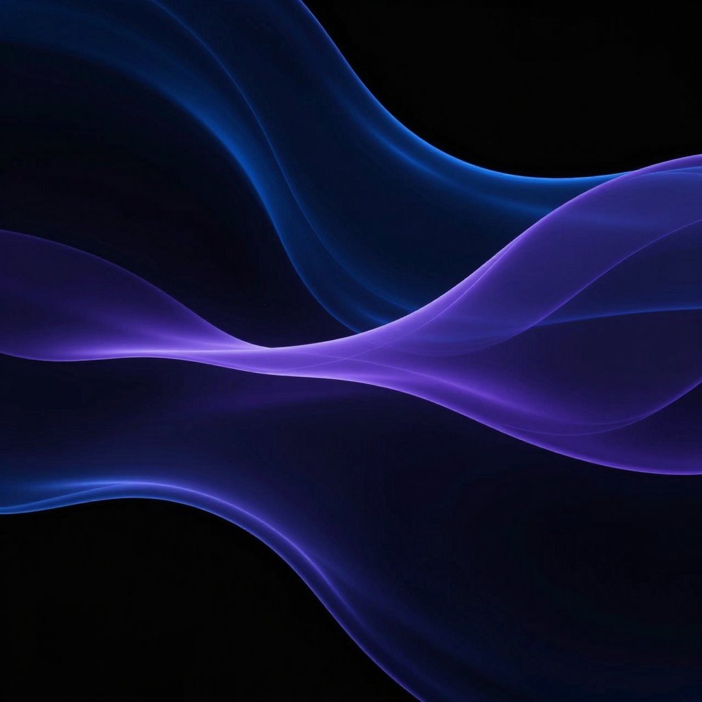 Album artwork of flowing blue and violet light waves