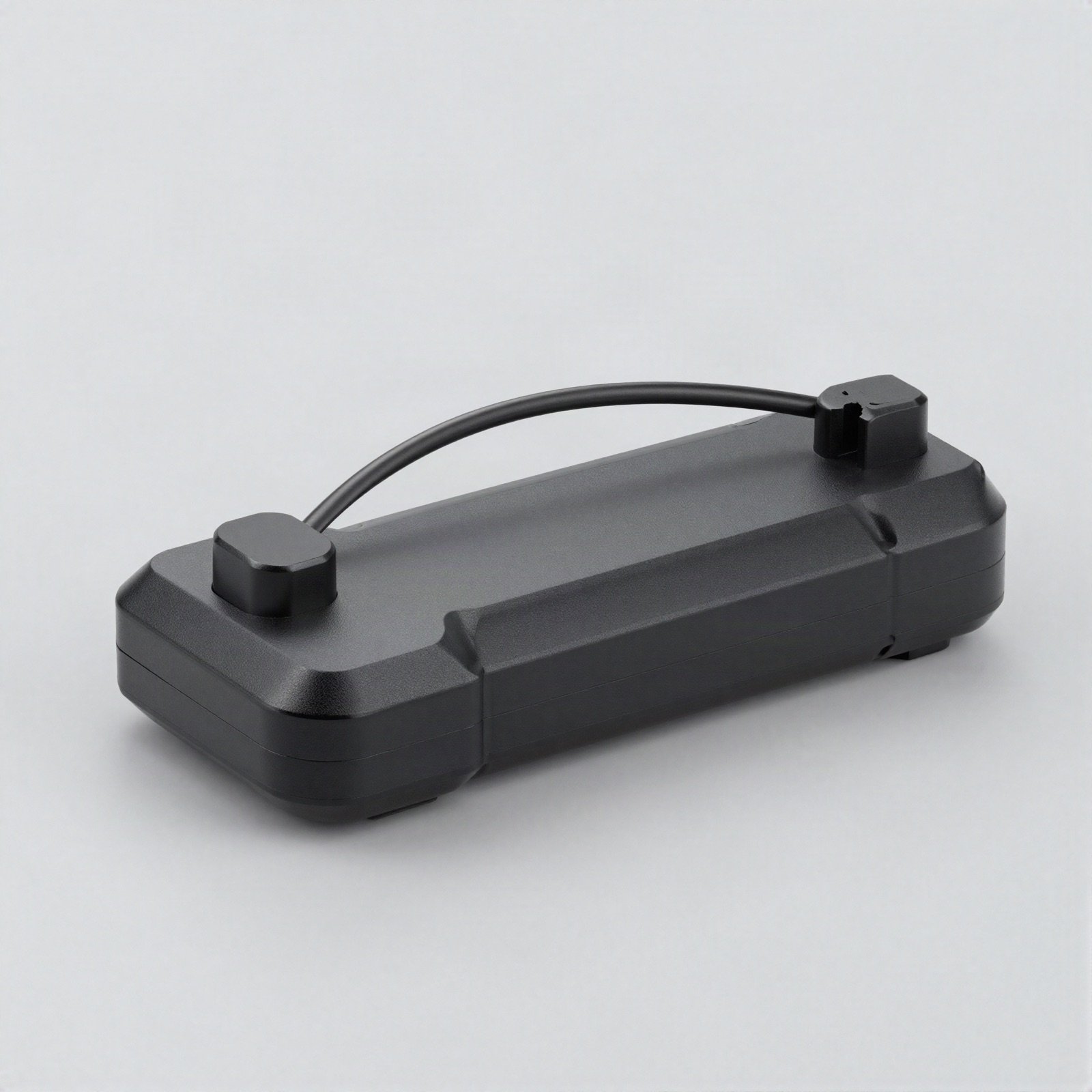 Black rechargeable battery booster pack for an electric scooter