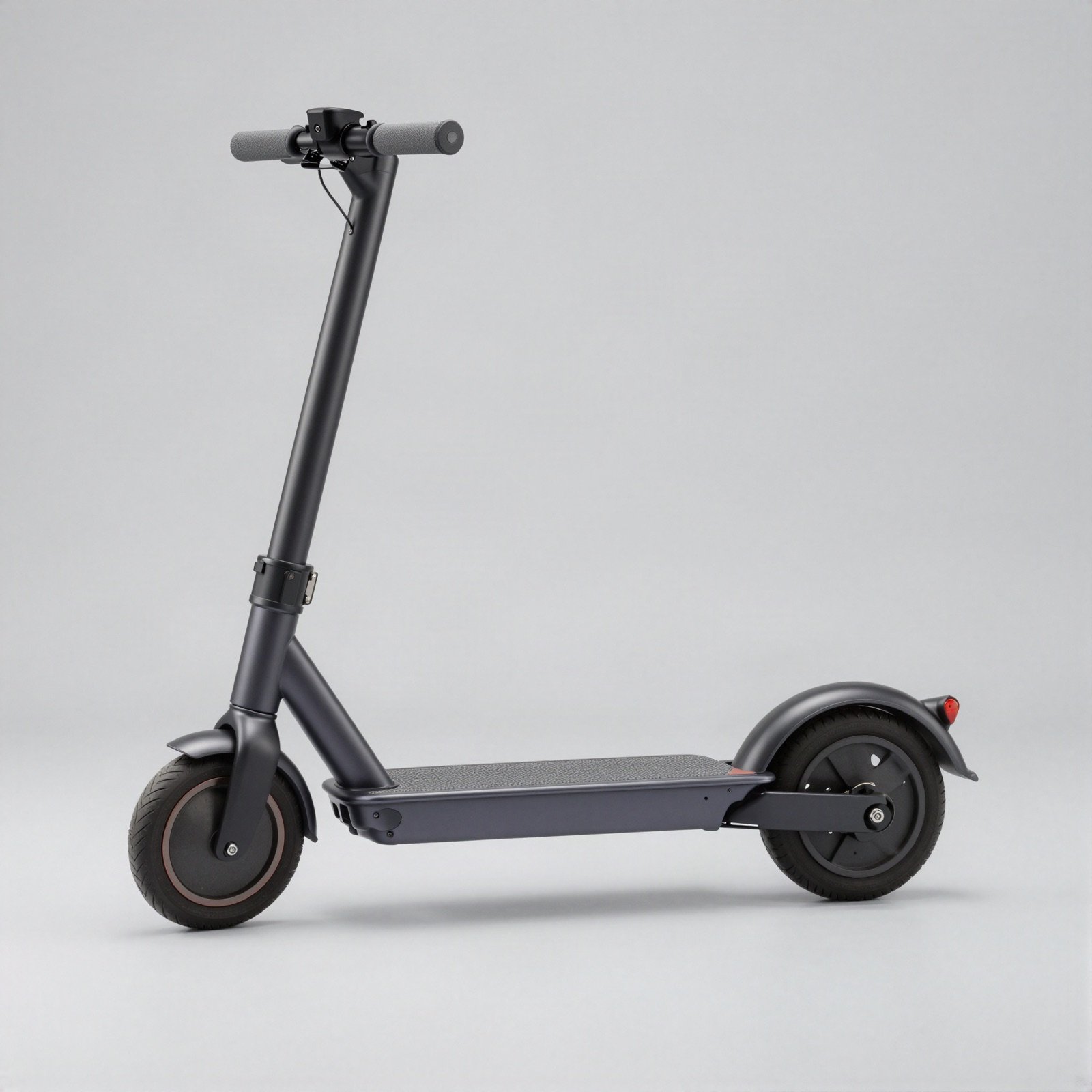 Charcoal electric kick scooter with slim deck and copper wheel accents