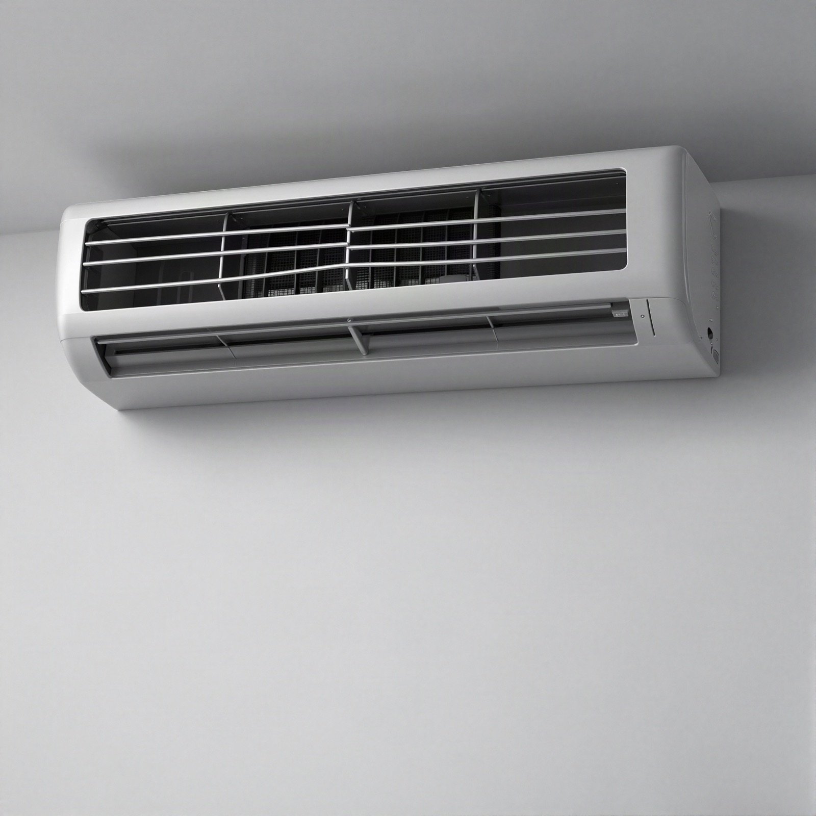 Slim white inverter air conditioner with horizontal louvres