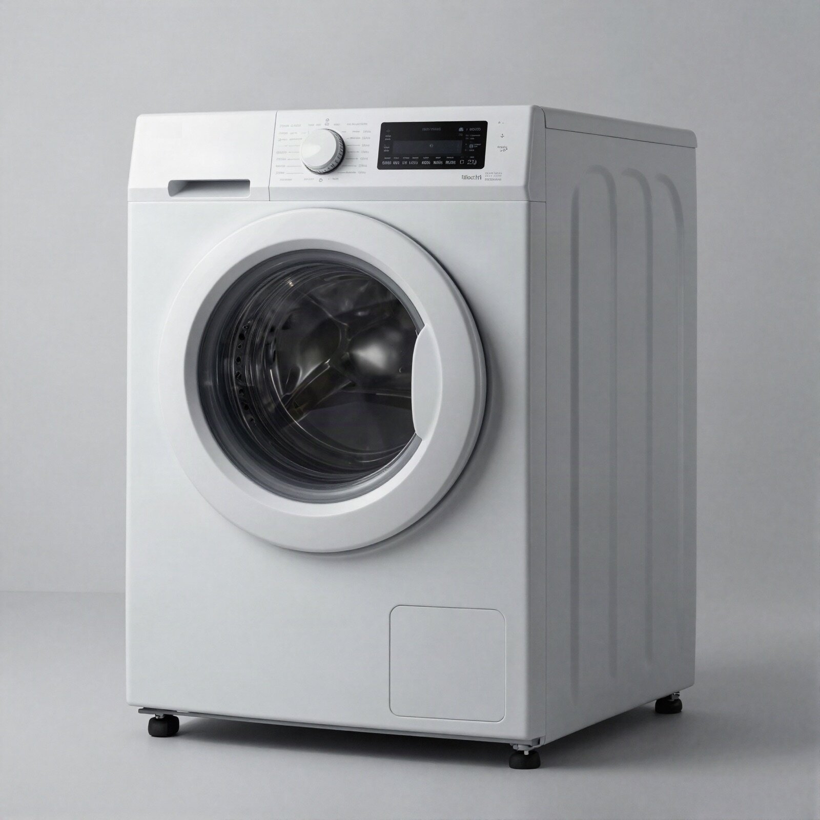 Compact white front-loading washing machine