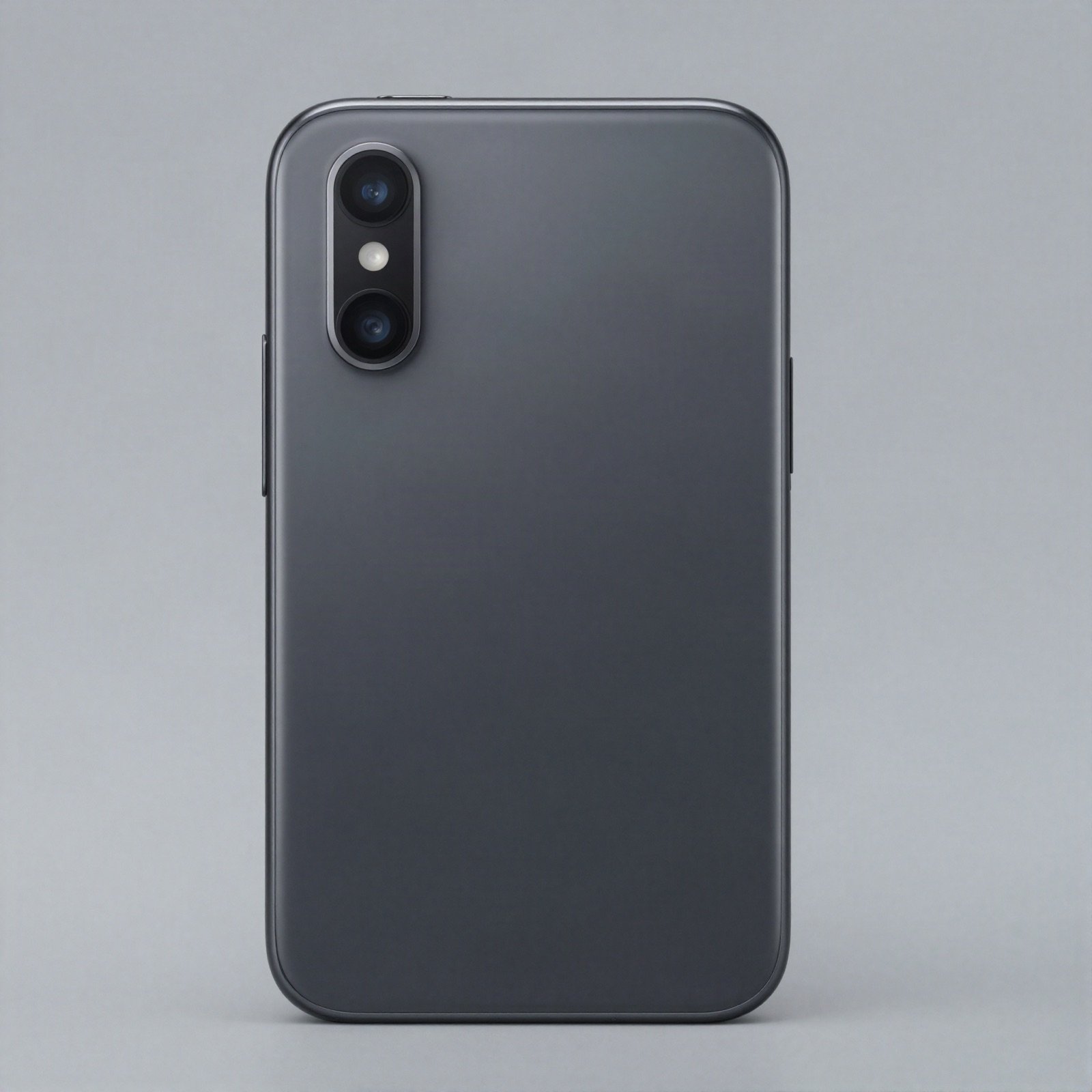 Space grey smartphone seen from the back