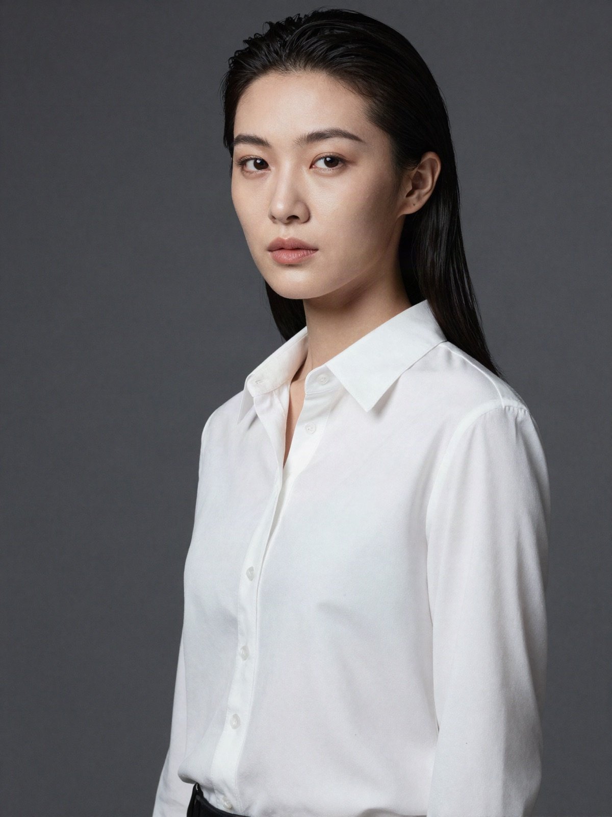 Portrait of Aya Tannous in a white blouse