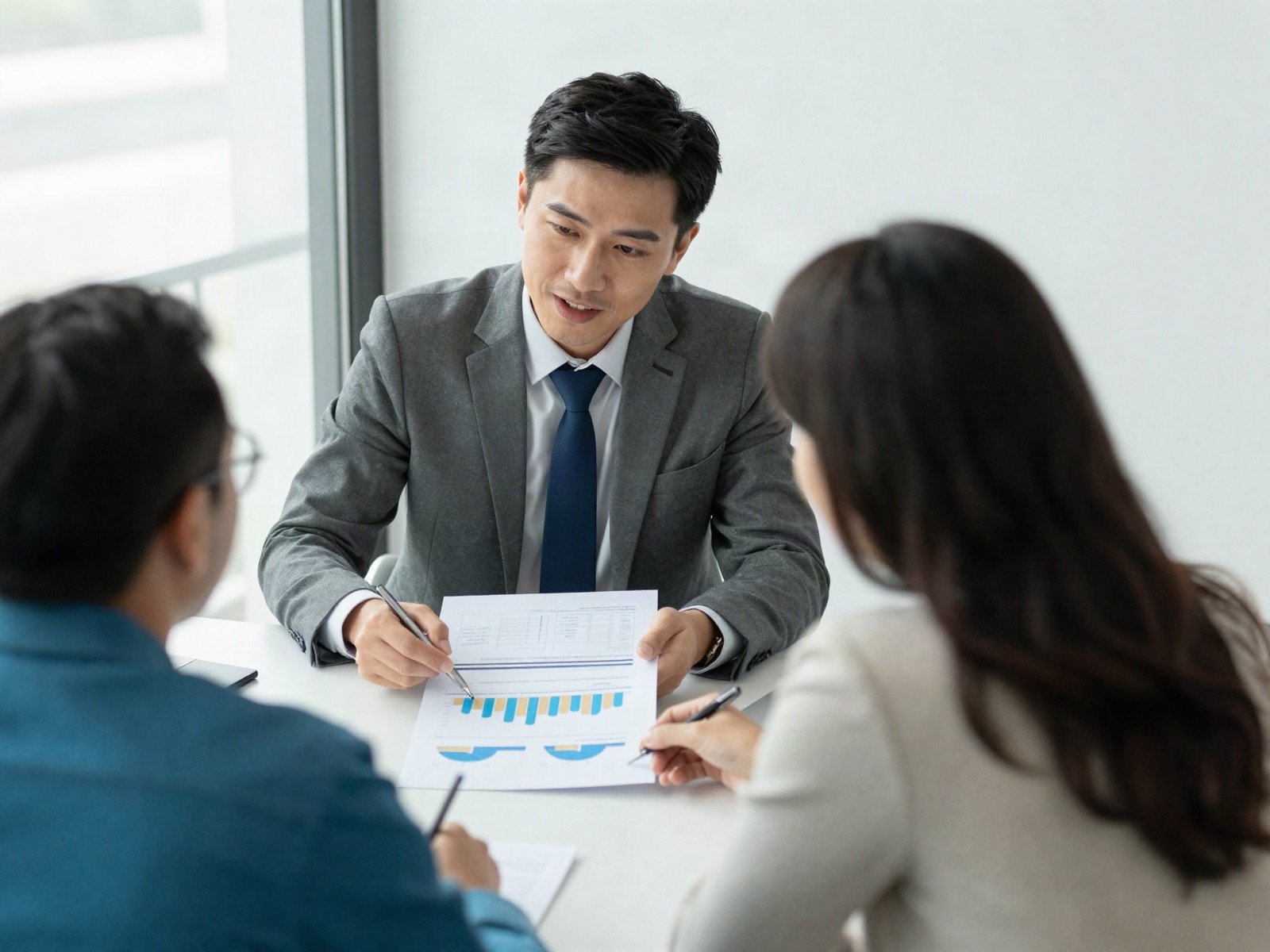 An advisor reviewing a financial plan with a couple