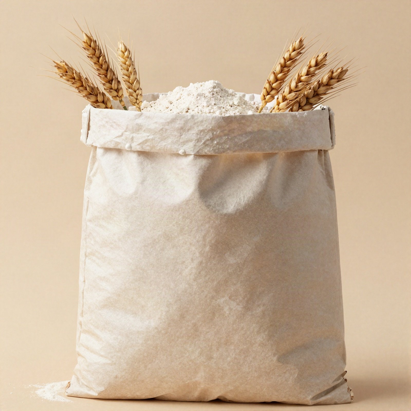 Paper flour bag with ears of wheat