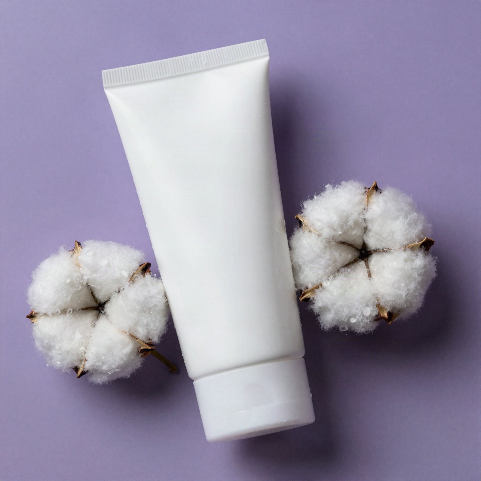 Face wash tube with cotton flowers