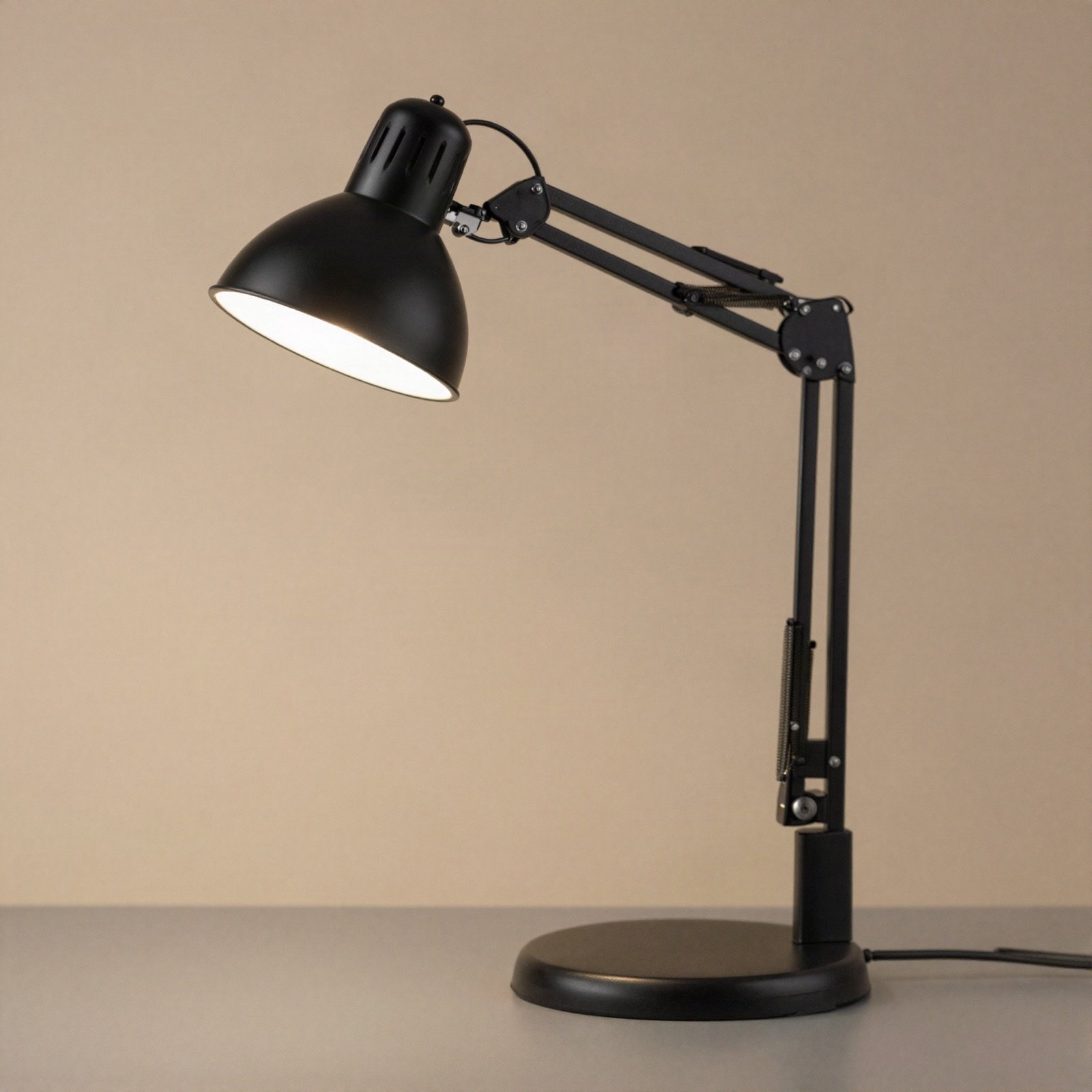 Matte black adjustable desk lamp