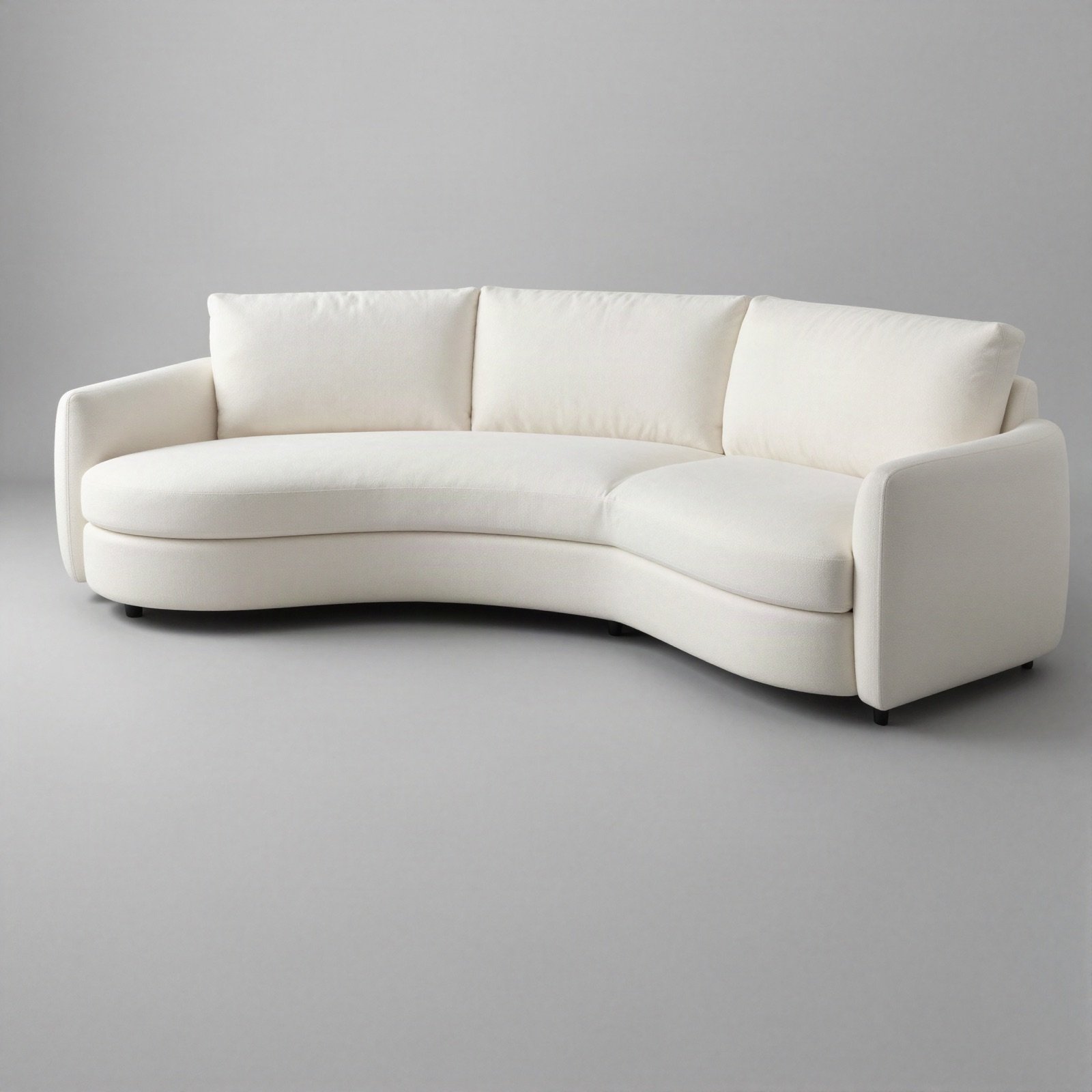 Curved white sectional sofa