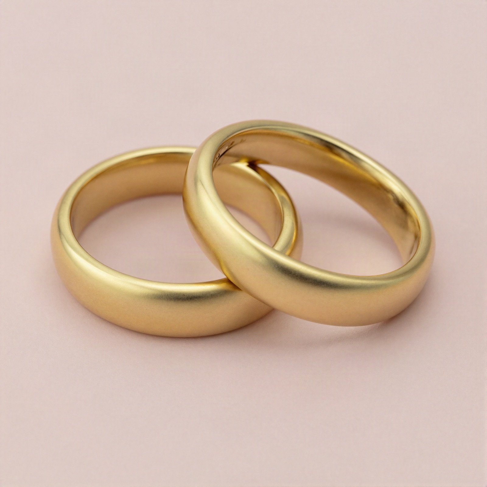 Two polished yellow gold wedding bands