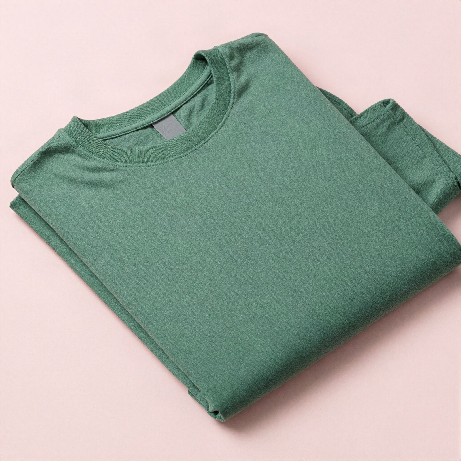 Folded green cotton t-shirt