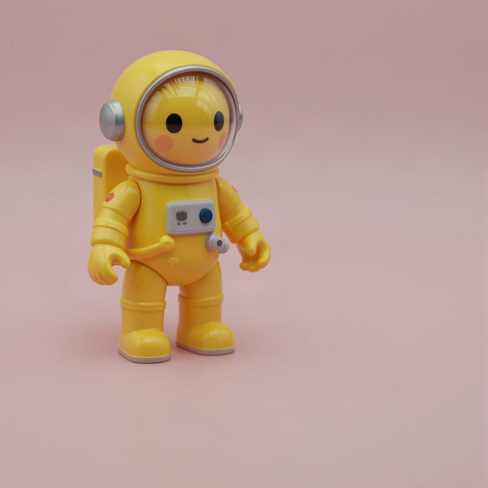 Yellow toy astronaut figure