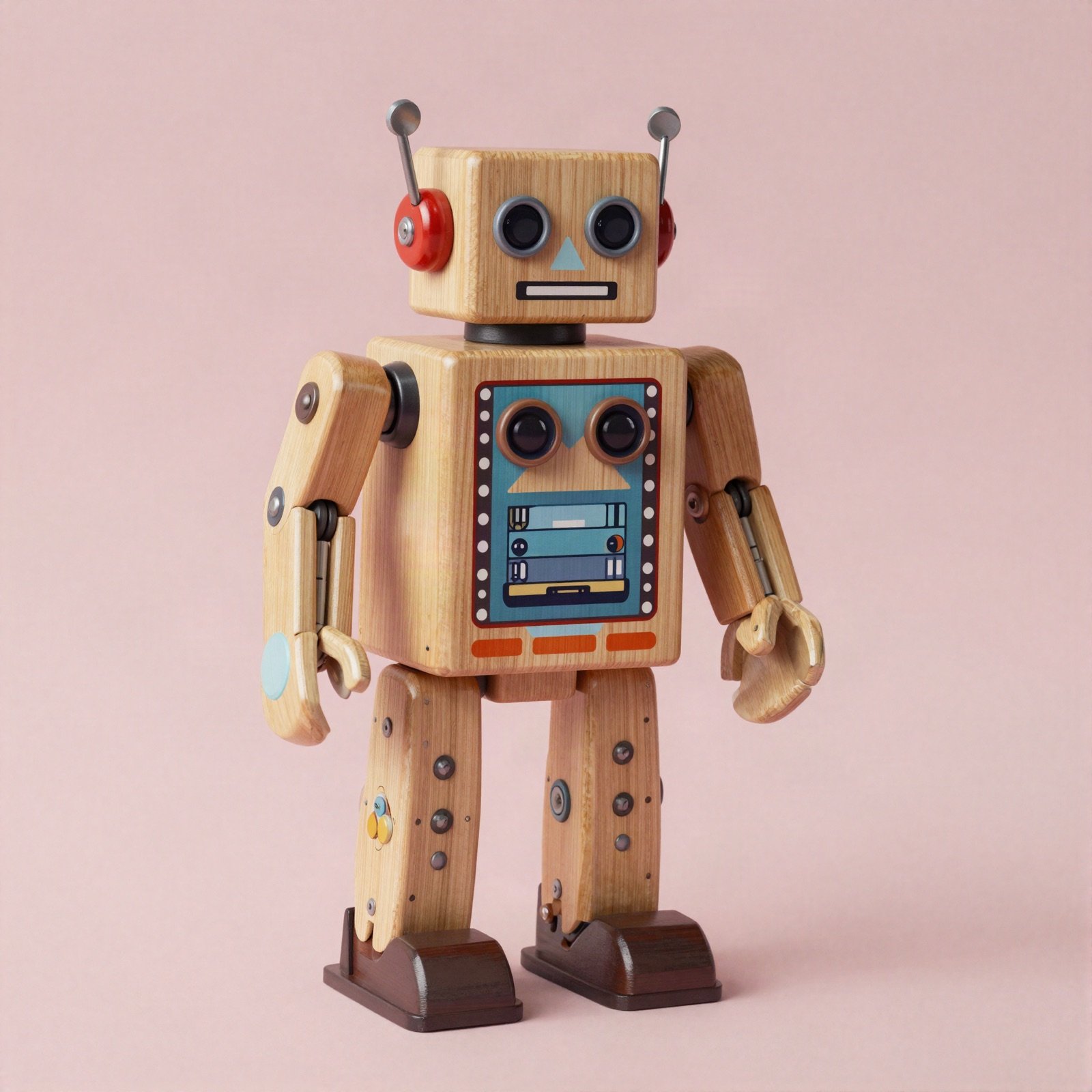 Wooden toy robot