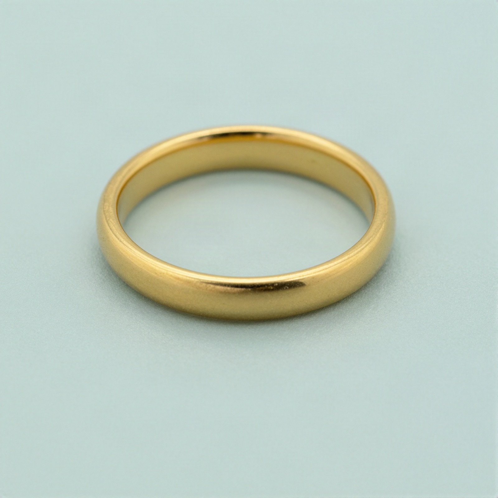 A polished plain gold ring