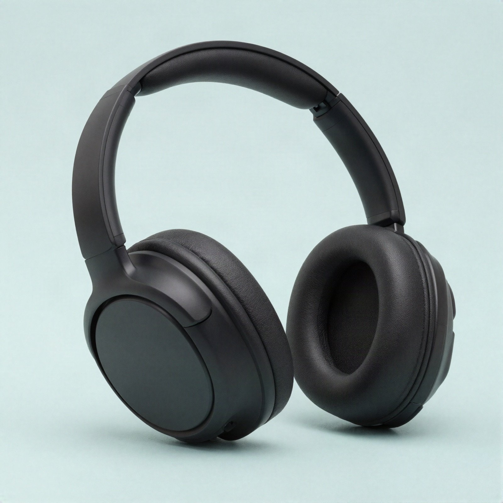 Matte black wireless over-ear headphones