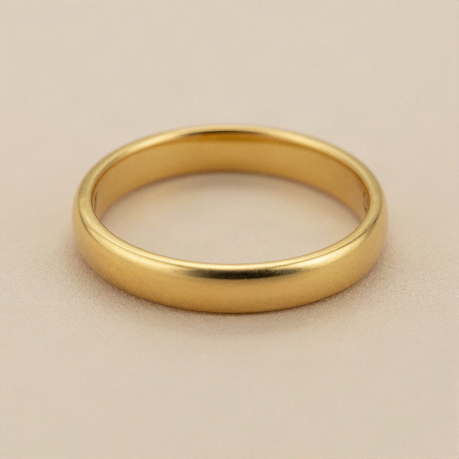 Polished yellow gold band ring