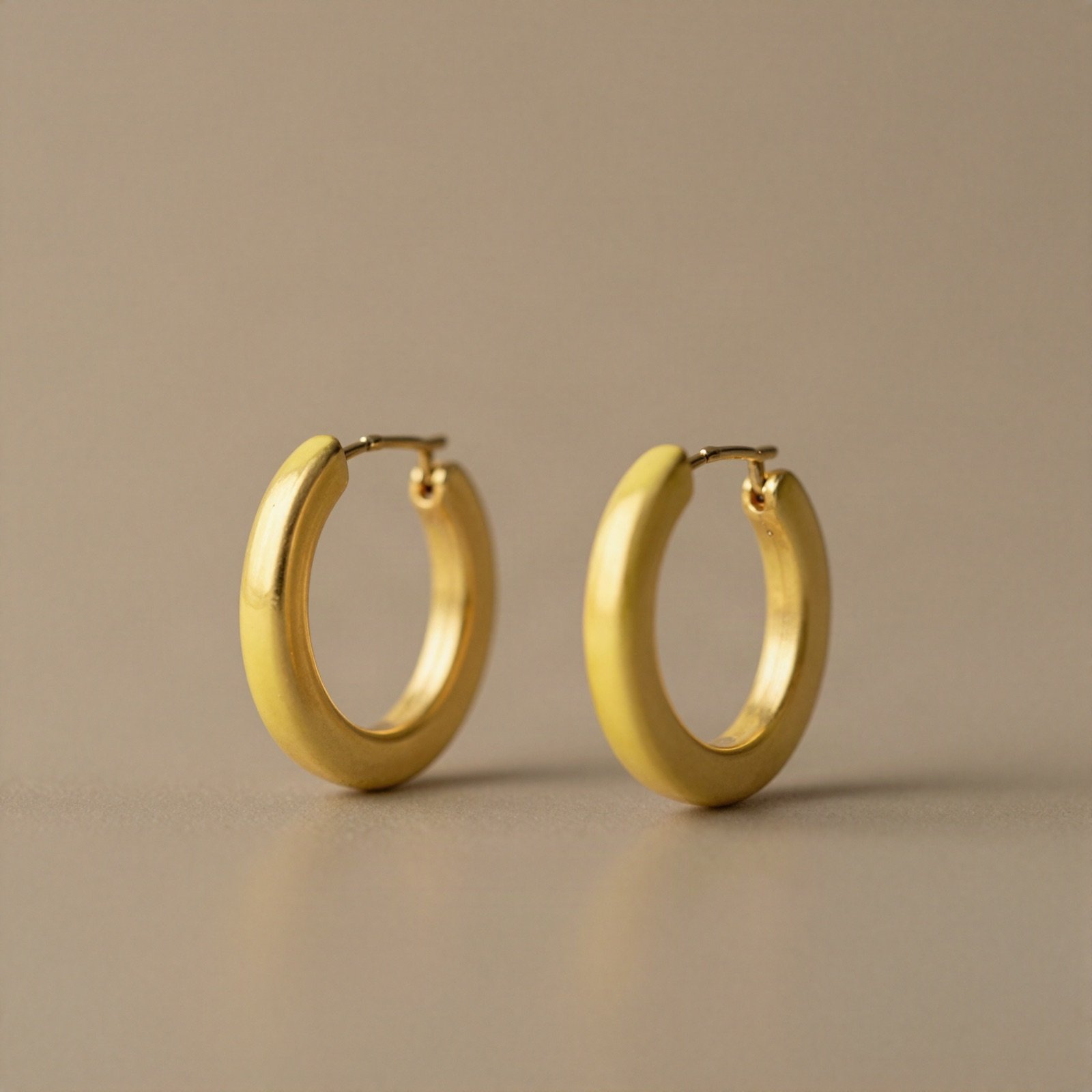 Pair of chunky yellow gold hoop earrings