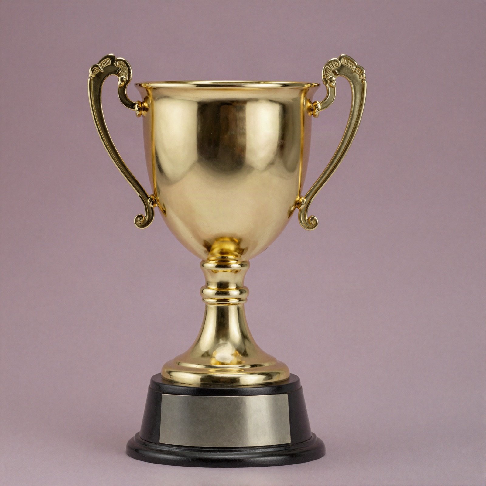 A gold trophy cup