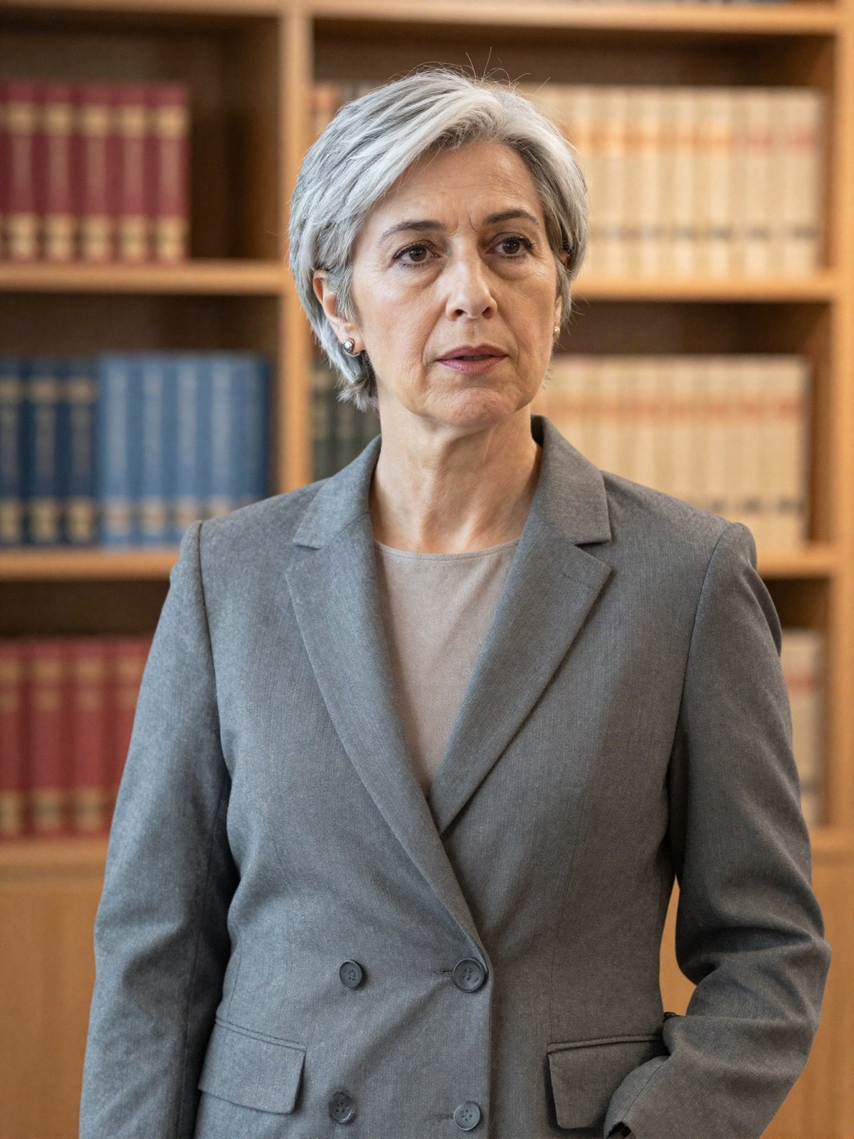 Portrait of a female attorney with short silver hair