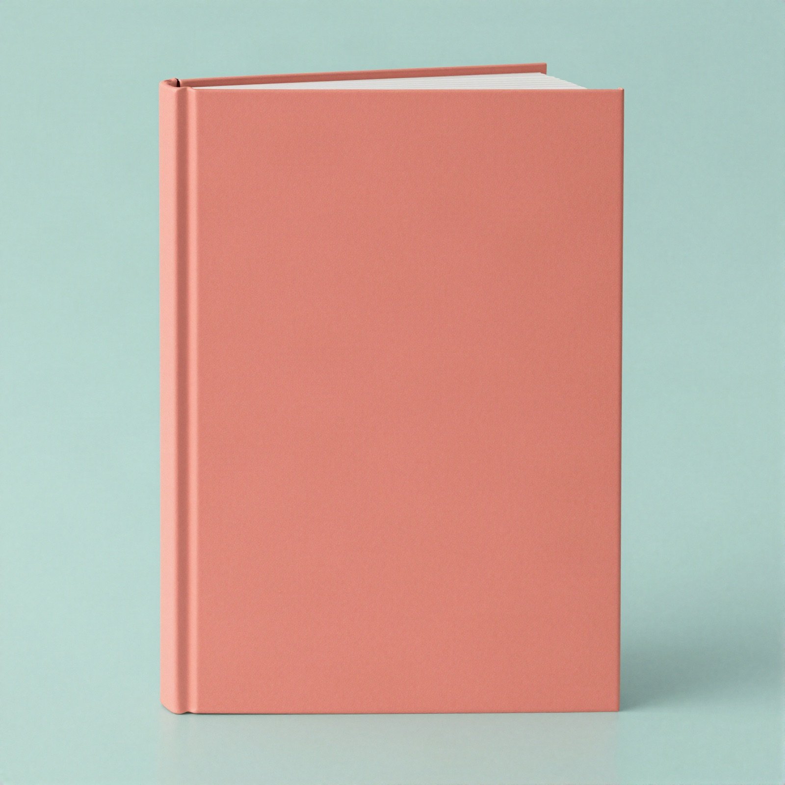Hardcover book with a coral cover