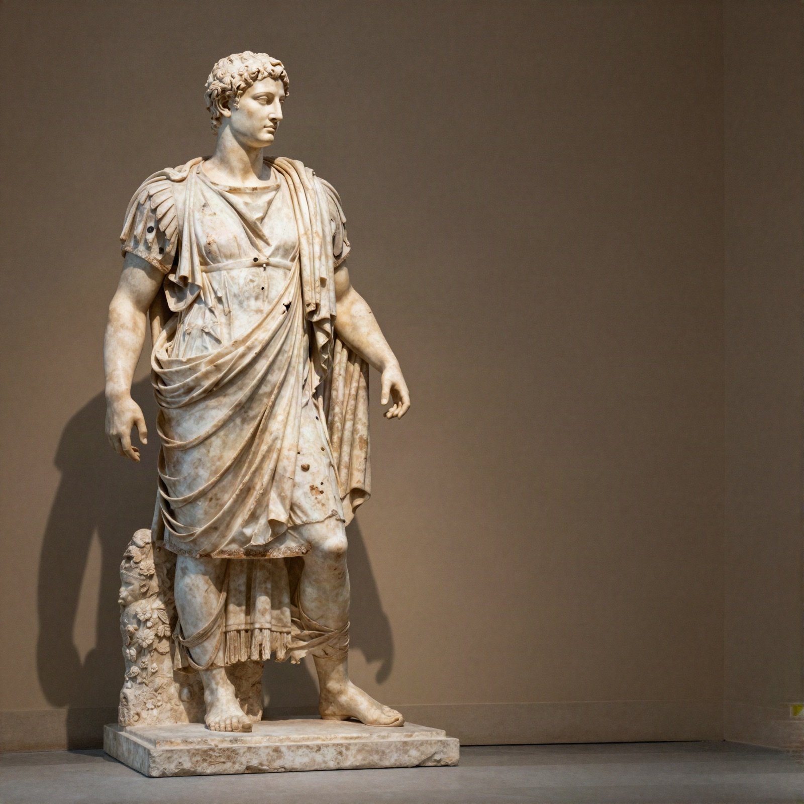 Roman marble statue of a man in a toga