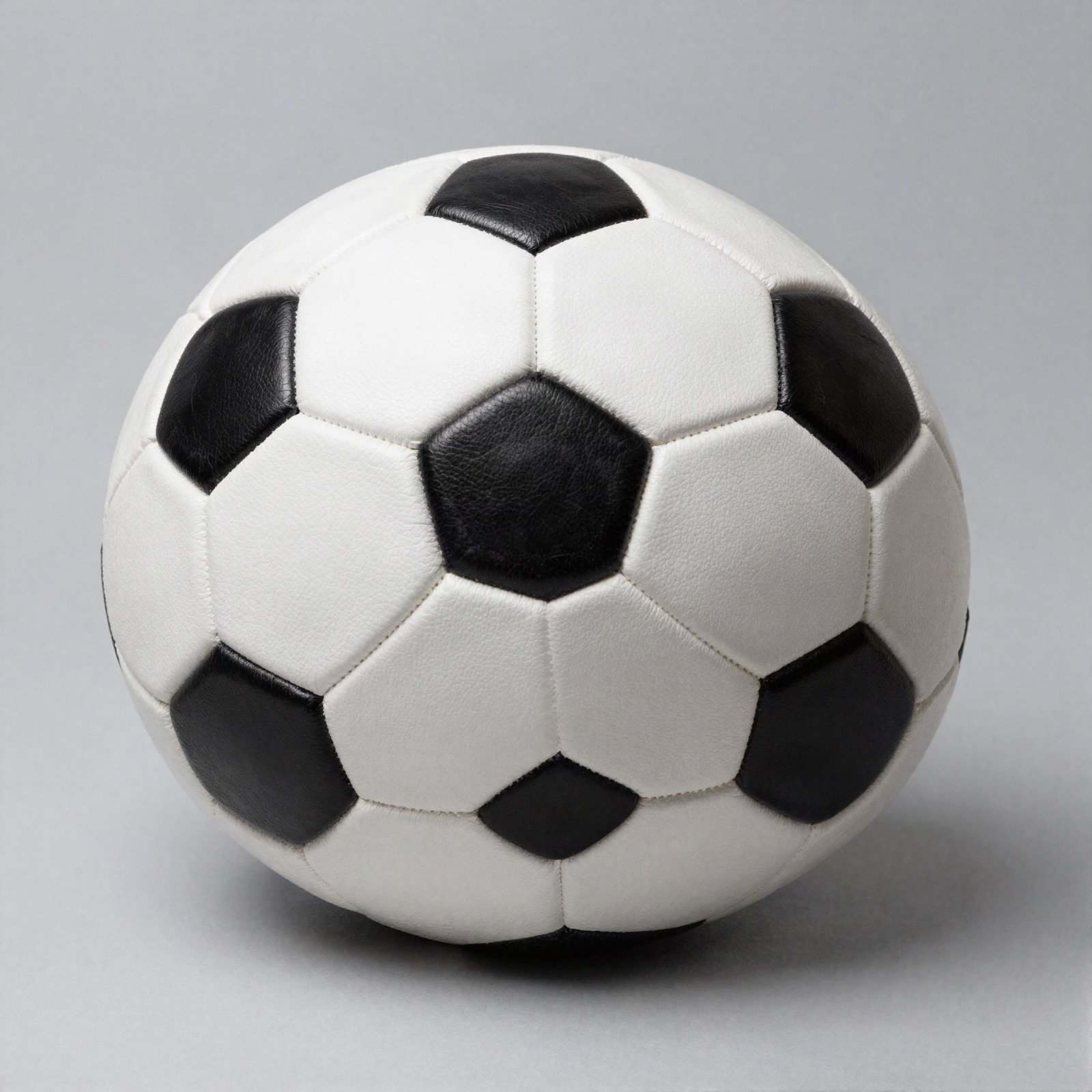 A classic black and white leather football