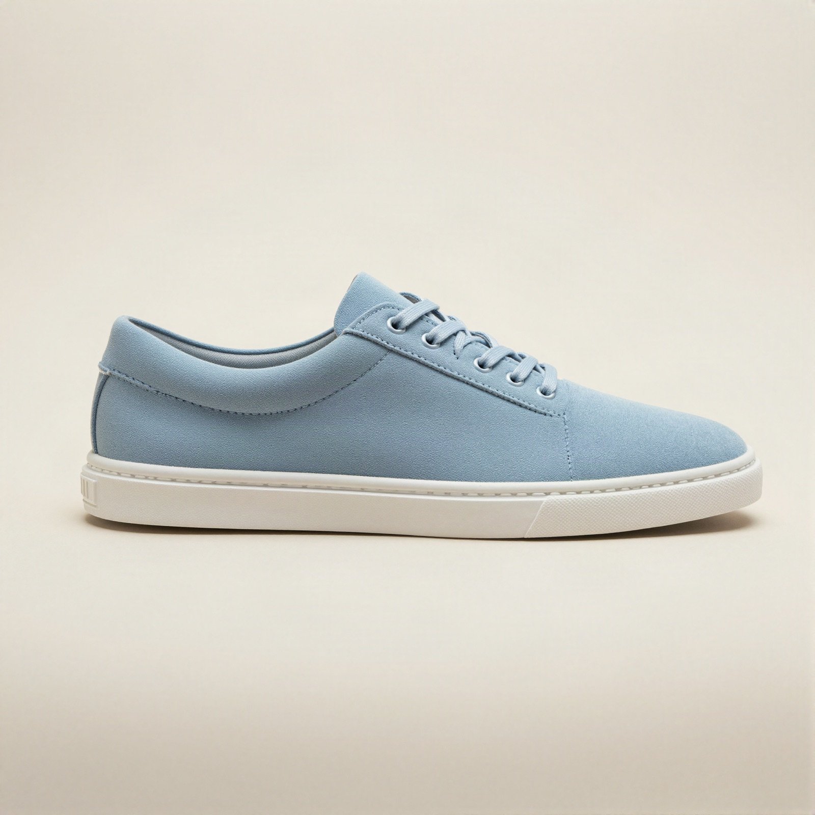 Light blue casual sneaker with a white sole