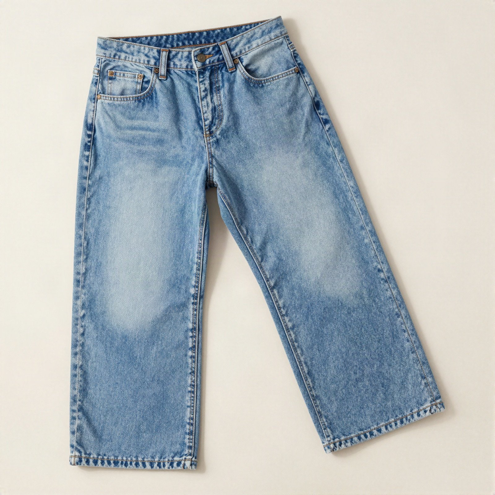 Light-wash straight-leg jeans