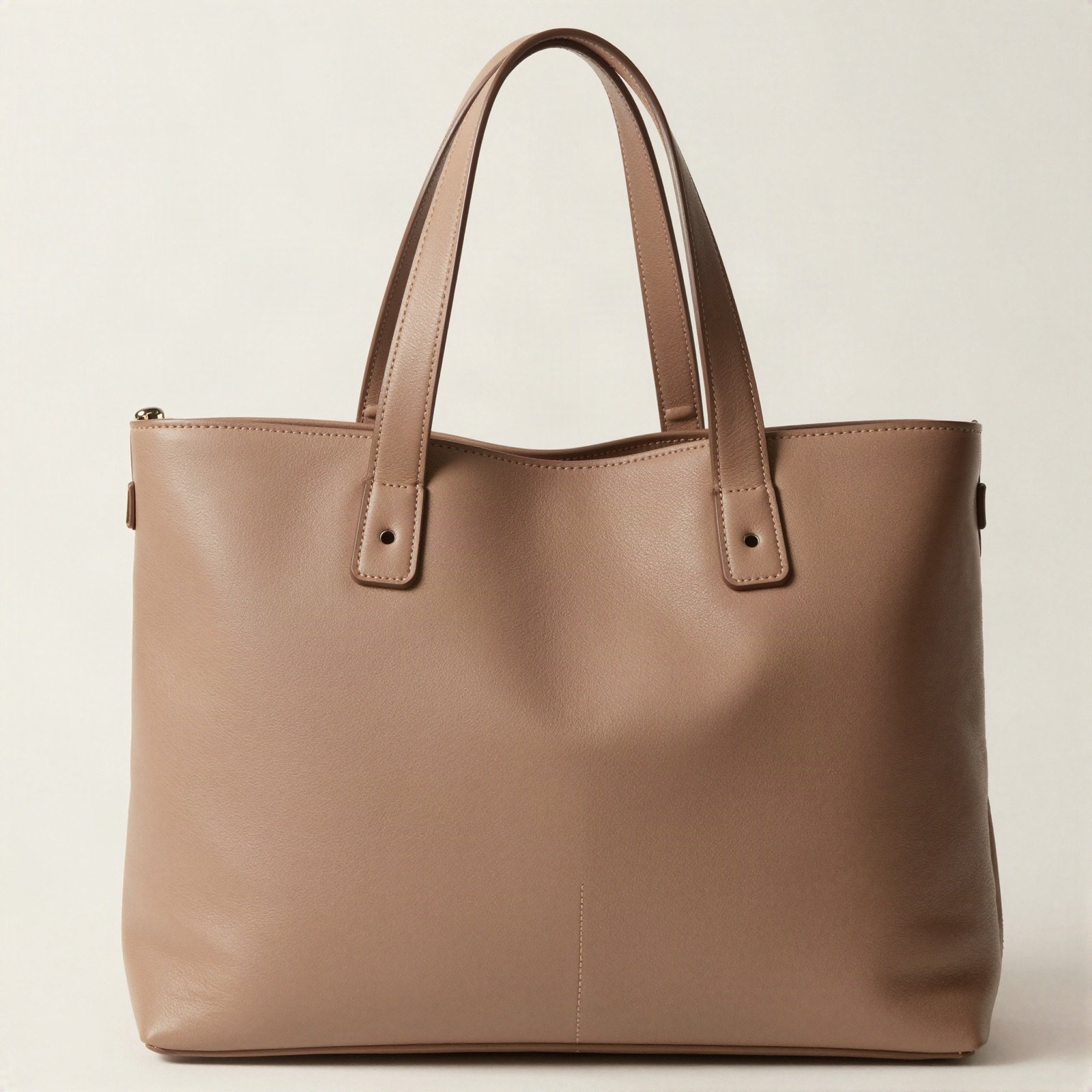 Light brown leather tote bag