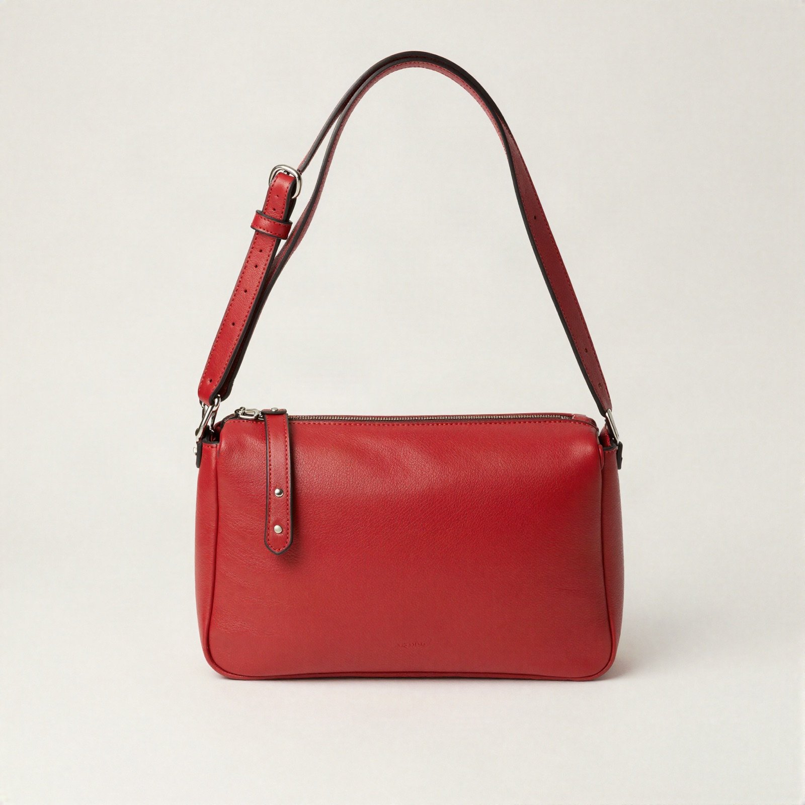 Red leather crossbody bag