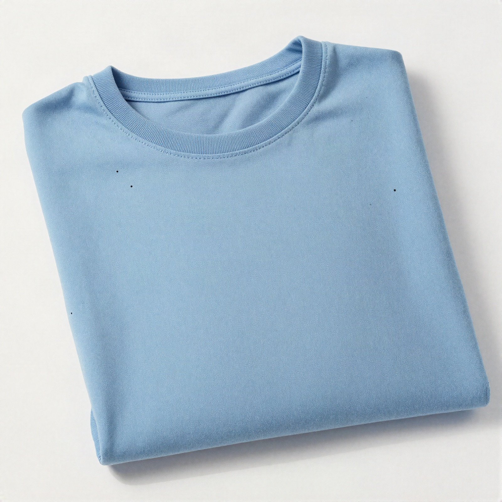 Folded light blue cotton T-shirt