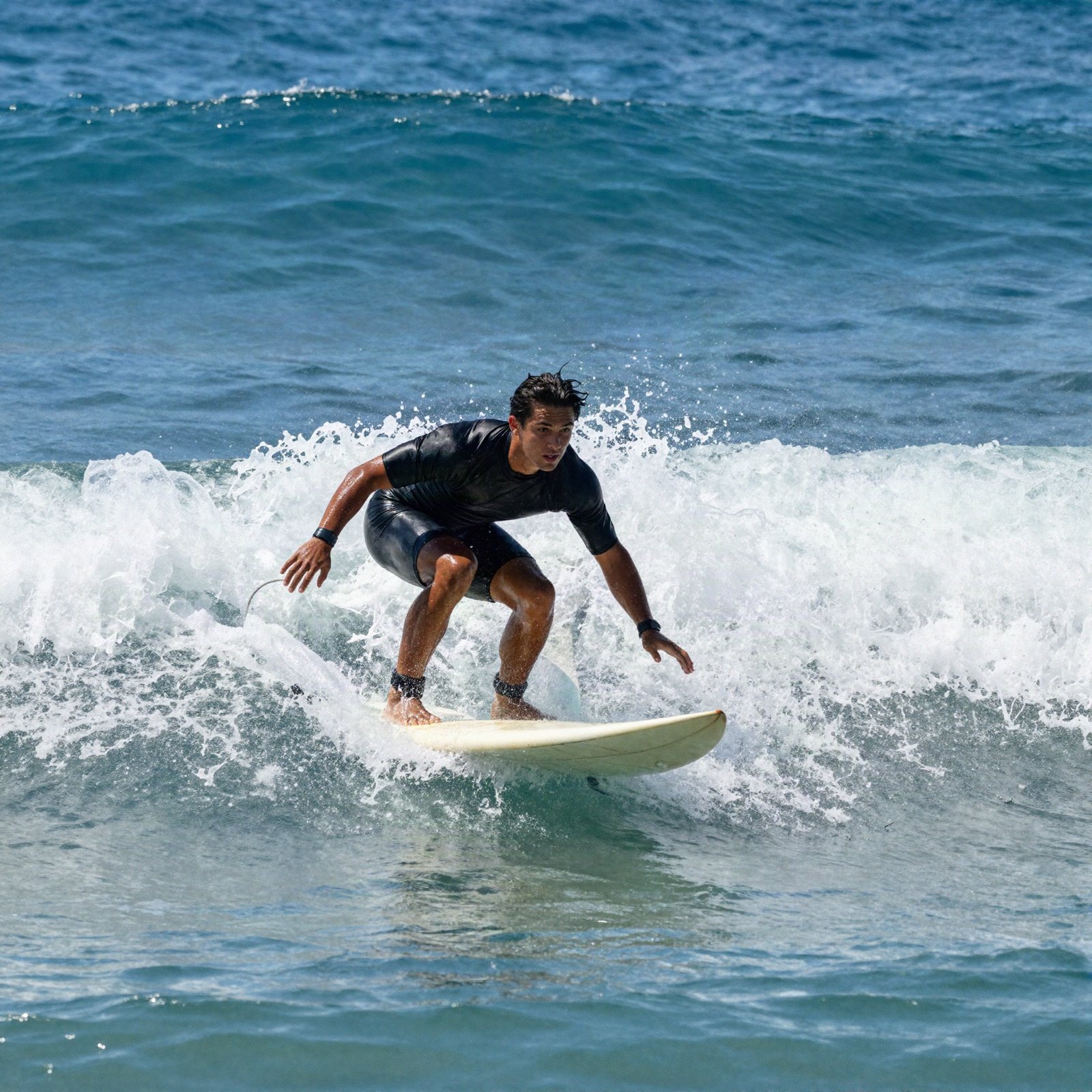 Surfer riding a wave