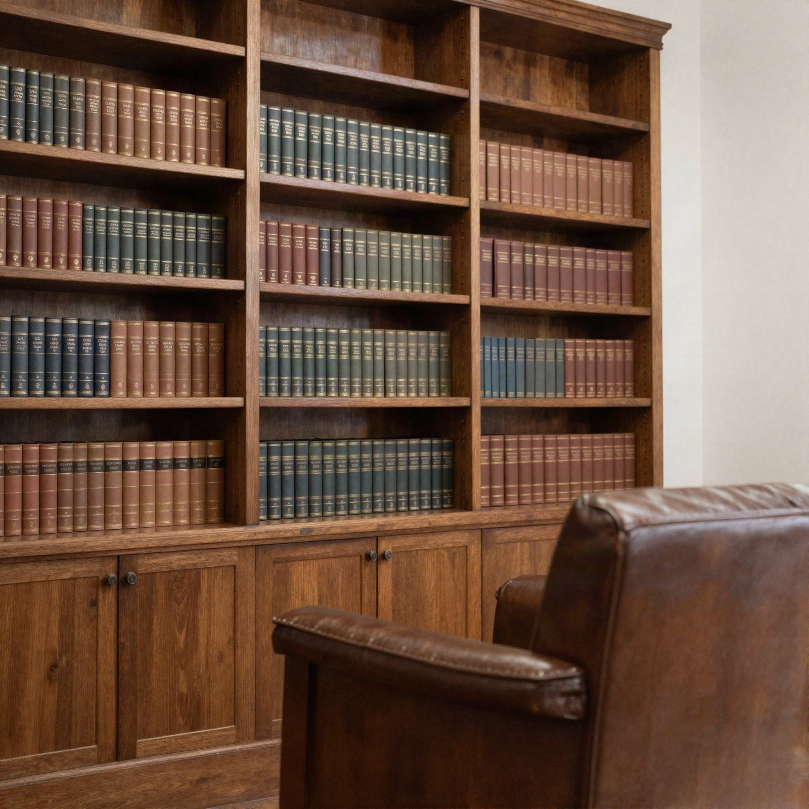 Law office library with leather chairs