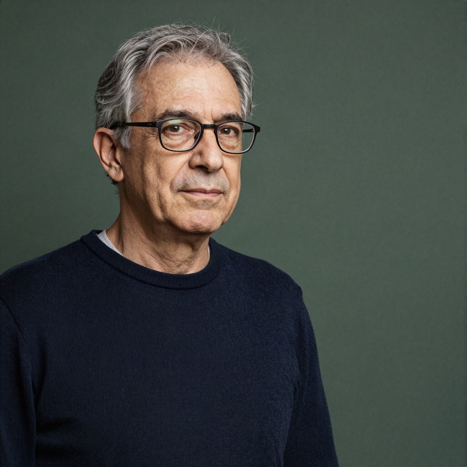 Senior consultant with grey hair and glasses