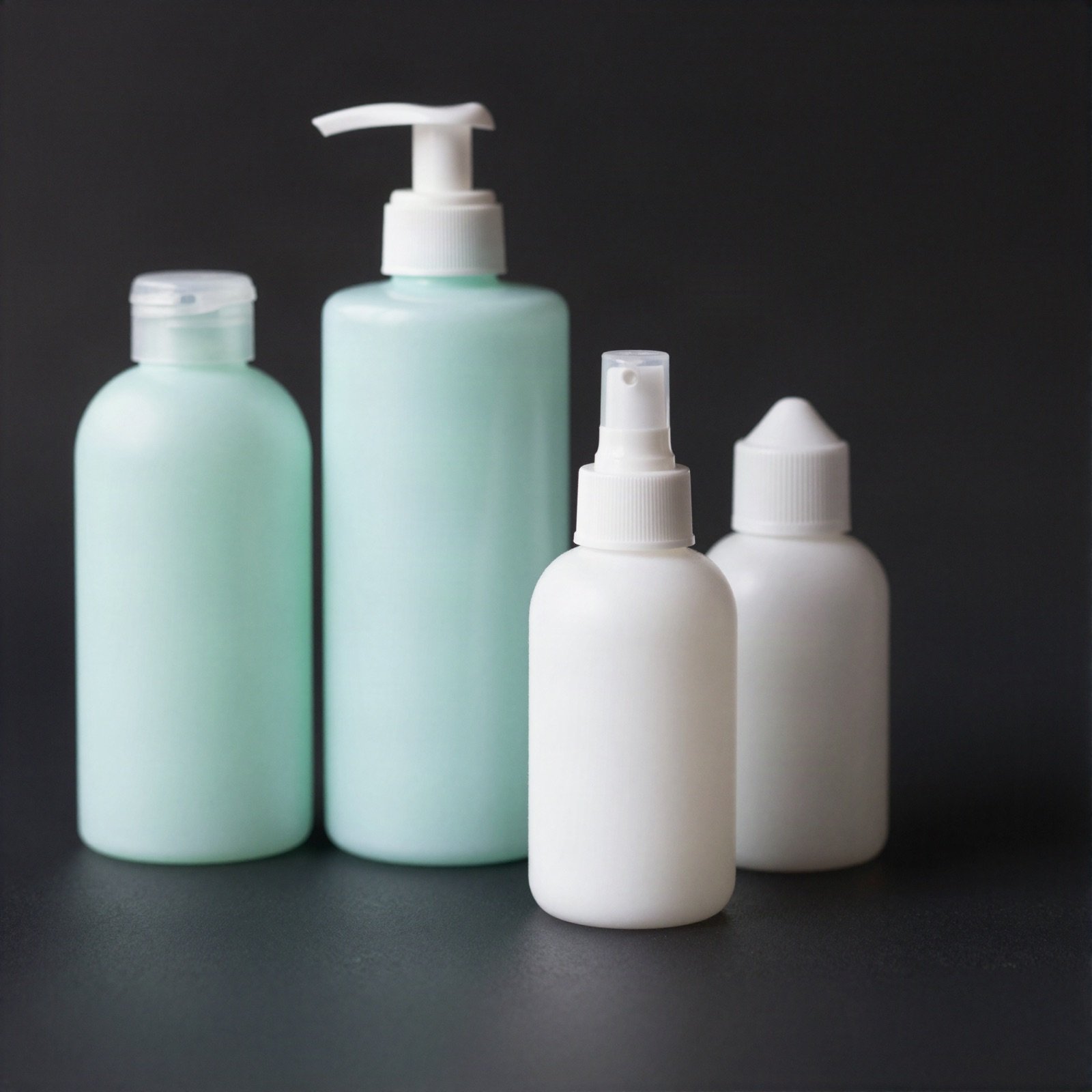 Mint and white cosmetic bottle packaging
